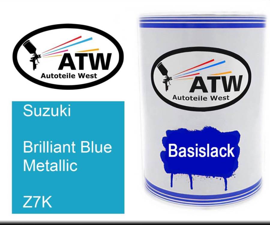 Suzuki, Brilliant Blue Metallic, Z7K: 500ml Lackdose, von ATW Autoteile West.